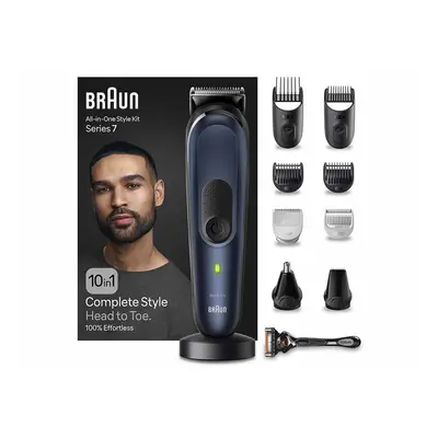 Aparador Multigroom Braun Mgk7421 10 Em 1 Preto/azul