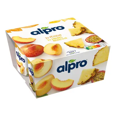 Yofu Alpro Soja Pêssego Ananás E Maracujá 4x125g