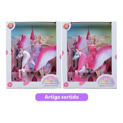 Boneca Princesa One Two Fun Com Unicórnio Modelos Sortidos