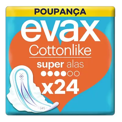 Pensos Higiénicos Cottonlike Super Com Abas Evax 24 Un