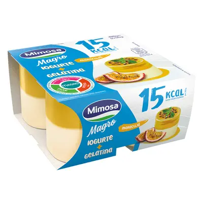 Gelatina Mimosa Com Iogurte Magro Com Sabor A Maracujá 4x120g