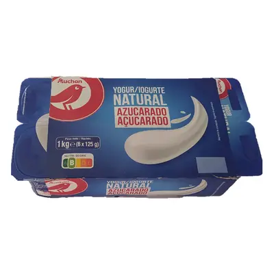 Iogurte Auchan Natural Açucarado 8x125g