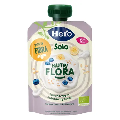 Saqueta Fruta Hero Solo Bio Nutriflora Banana Iogurte Mirtilo E Aveia 100g