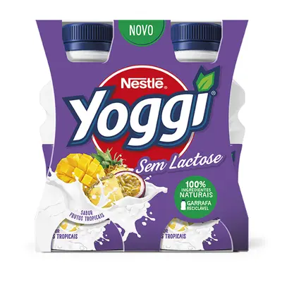 Iogurte Yoggi Líquido Sem Lactose Tropical 4x160g