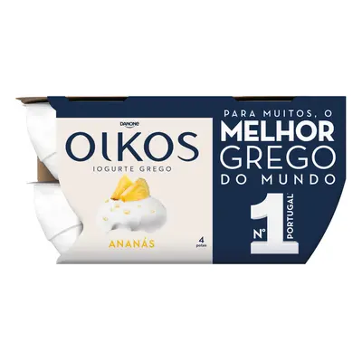 Iogurte Oikos Grego Com Pedaços Ananás 4x110g