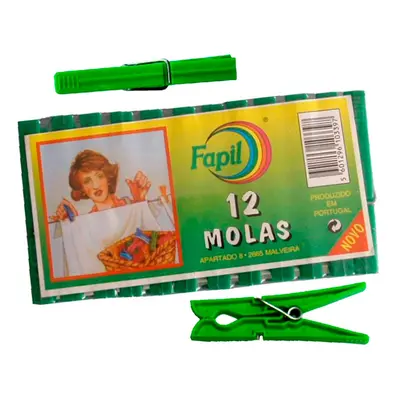 Molas Para Roupa Fapil Plástico Pack 12 Unidades