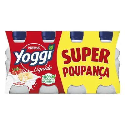 Iogurte Liquido Yoggi Morango Banana 8x160g