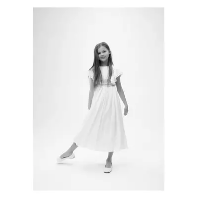 MANGO KIDS - Vestido manga folho branco - Criança