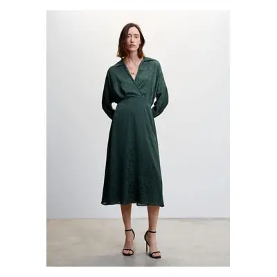 MANGO - Vestido de jacquard verde - Mulher