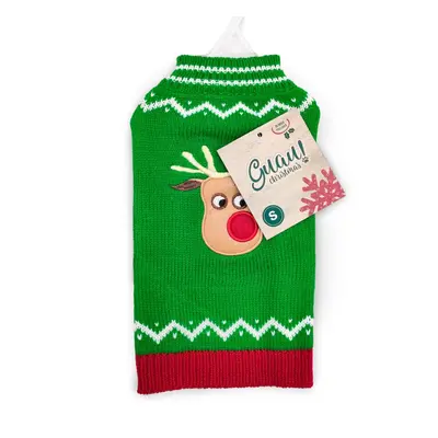 Guau Christmas Camisola de Natal Verde de Rena para cães