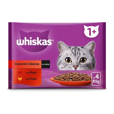 24 saquetas x 85 g Whiskas Boi e Frango Molho em Saqueta para Gatos - Pack poupança!