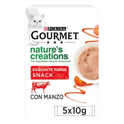 30 saquetas x 10 g Gourmet Nature's Creations Snack Húmido de Boi para gatos Pack poupança!