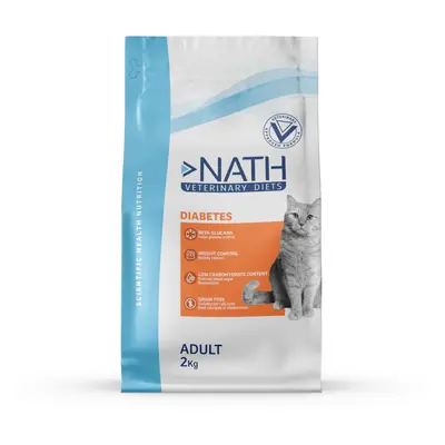 2 x 2 kg Nath Veterinary Diets Diabetes ração para gatos Pack poupança!