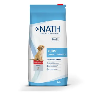 12 kg Nath Puppy Medium Maxi Frango ração para cães