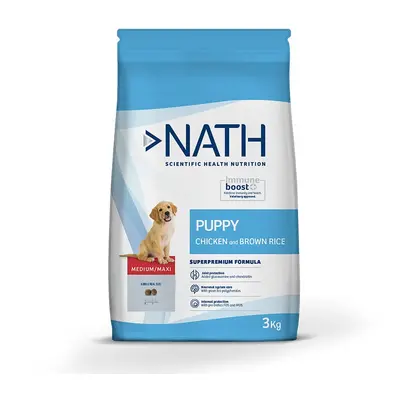 3 kg Nath Puppy Medium Maxi Frango ração para cães