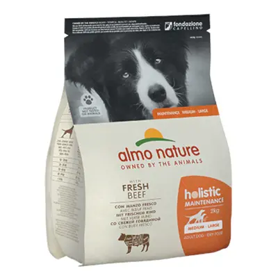 2 KG Almo Nature Adult Medium Holistic Maintenance Boi Ração para cães