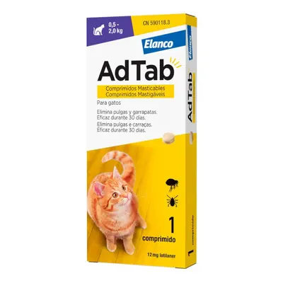 AdTab Comprimidos mastigáveis antiparasitários para gatos