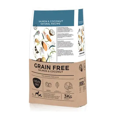 3 kg Natura Diet Grain Free salmão ração para cães