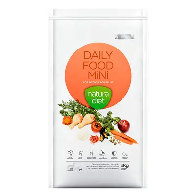 3 KG Natura Diet Adult Mini Daily Food Frango ração para cães