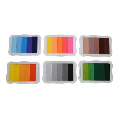 Gradient Stamp Pad Set - 6pcs almofadas de tinta não-tóxicas para artesanato e impressão