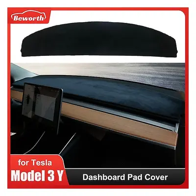 2024 Novo 2024 Top Flanela Tampa Tampa para Tesla Modelo 3 Y Sunshade Protector Anti-uv Dash Mat