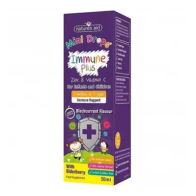 Natures Aid Mini Drops Immune Plus com Elderberry (Zinco & Vitamina C) 50ml