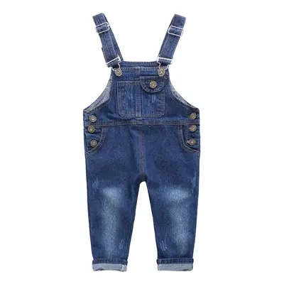 Correias Ajustáveis Kids Denim Jumpsuit - Meninos e Meninas Calças Longas (Tamanho 110cm / 43.3i