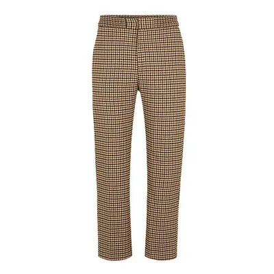 Calças de ajuste moderno em material elástico houndstooth