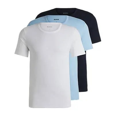 Conjunto de três t-shirts de roupa interior com logótipo em jersey de algodão