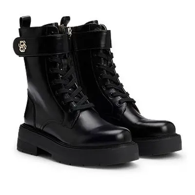 Botas com atacadores em pele com monograma Double B