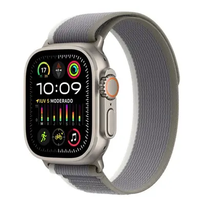 Apple Watch Ultra 2 GPS + Celular 49mm Caixa Titânio com Correia Loop Trail Verde/Cinzento M/L