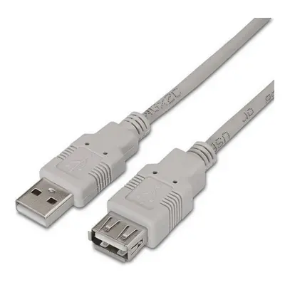 Nanocable Cable Prolongador USB 2.0 Tipo A Macho/Hembra 3m Beige