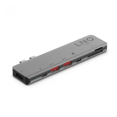 Linq 7em2 TB Pro USB-C para USB-C 2xUSB-A/ Micro SD/ Cartão SD/ HDMI para Macbook