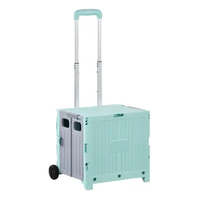 Homcom Carrinho De Compras Dobrável Com 2 Rodas 41,5x32,5x85 Cm Verde