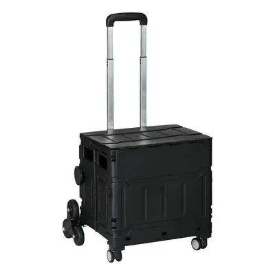 Homcom Carrinho De Compras Com 4 Rodas Capacidade 35l 48x43x95 Cm Preto