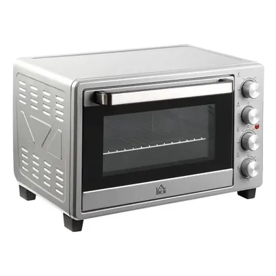 Homcom Mini Forno Elétrico 32l 1600w 52,2x38,1x33,5 Cm Prateado