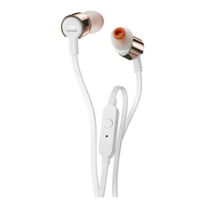 Fones de ouvido JBL Tune 210 com microfone branco/dourado