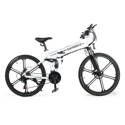 Samebike LO26-II-IT Folding Bicicleta Elétrica 500w Bateria 48v10ah 26" Branca