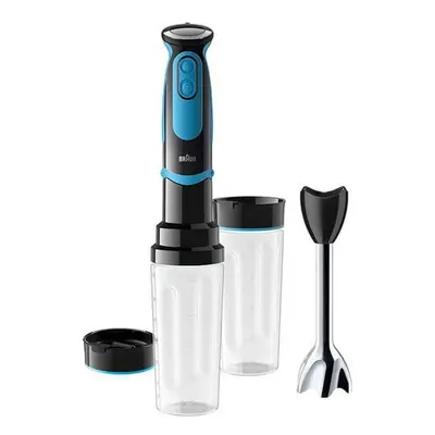 Braun Minipimer 5 Vario Fit MQ 5252 BKBL Varinha 1000W Preta/Azul + 2 Copos 600ml