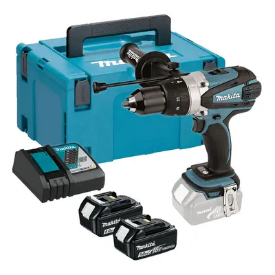 Makita DHP458RTJ Berbequim Combinado + 2 Baterias 18V + Mala