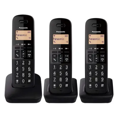 Panasonic KX-TGB613SPB Trio de Telefones Sem Fios Pretos