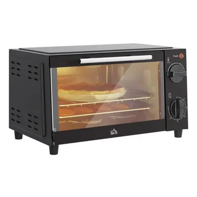 Homcom Mini Forno Elétrico 9L 50W com Temperatura Ajustável Temporizador Preto