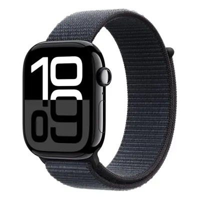 Apple Watch Series 10 GPS 46mm Alumínio Preto Brilhante com Bracelete Loop Desportiva Tinto