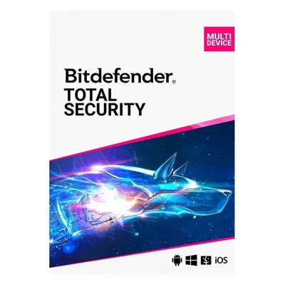 Bitdefender Total Security 2024 5 Dispositivos 1 Ano PC/Mac/Android/iOS Descarga Digital