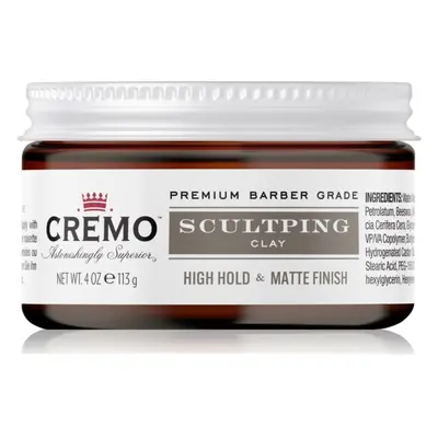 Cremo Hair Styling Sculpting Clay High Hold argila styling com fixação extra forte para homens