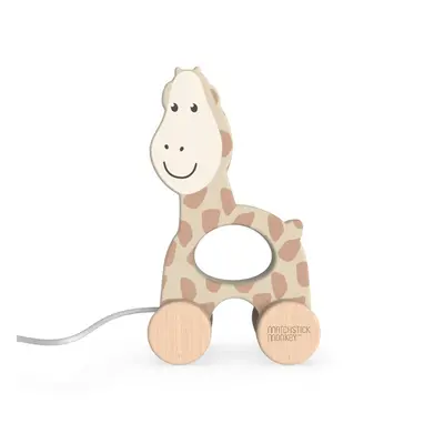 Matchstick Monkey Pull Along Animal brinquedo de puxar Giraffe