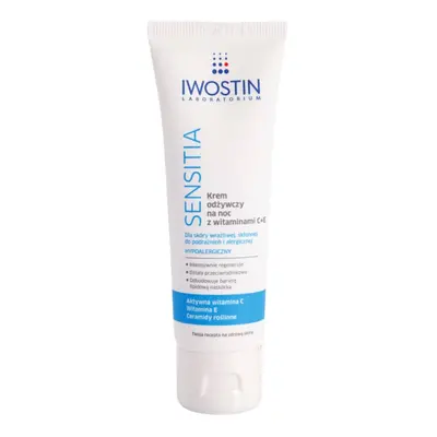 Iwostin Sensitia creme nutritivo de noite com vitaminas C e E para pele sensível e alérgica