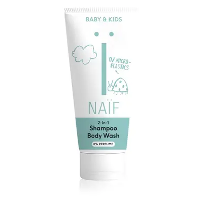 Naif Baby & Kids 2-in-1 gel de banho e champô para crianças sem perfume