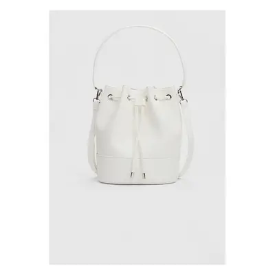 Stradivarius Mala a tiracolo com chapéu bucket com metais Branco