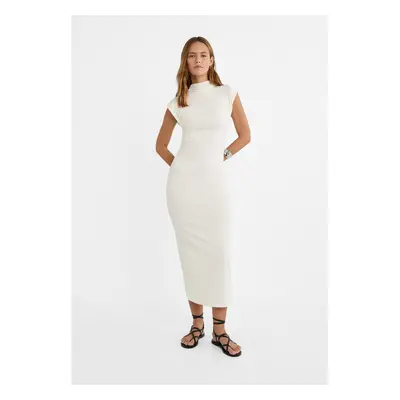 Stradivarius Vestido midi Perkins Cru